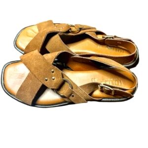 Lottini Women's Brown Suede Women's Sandals Size 7.5
